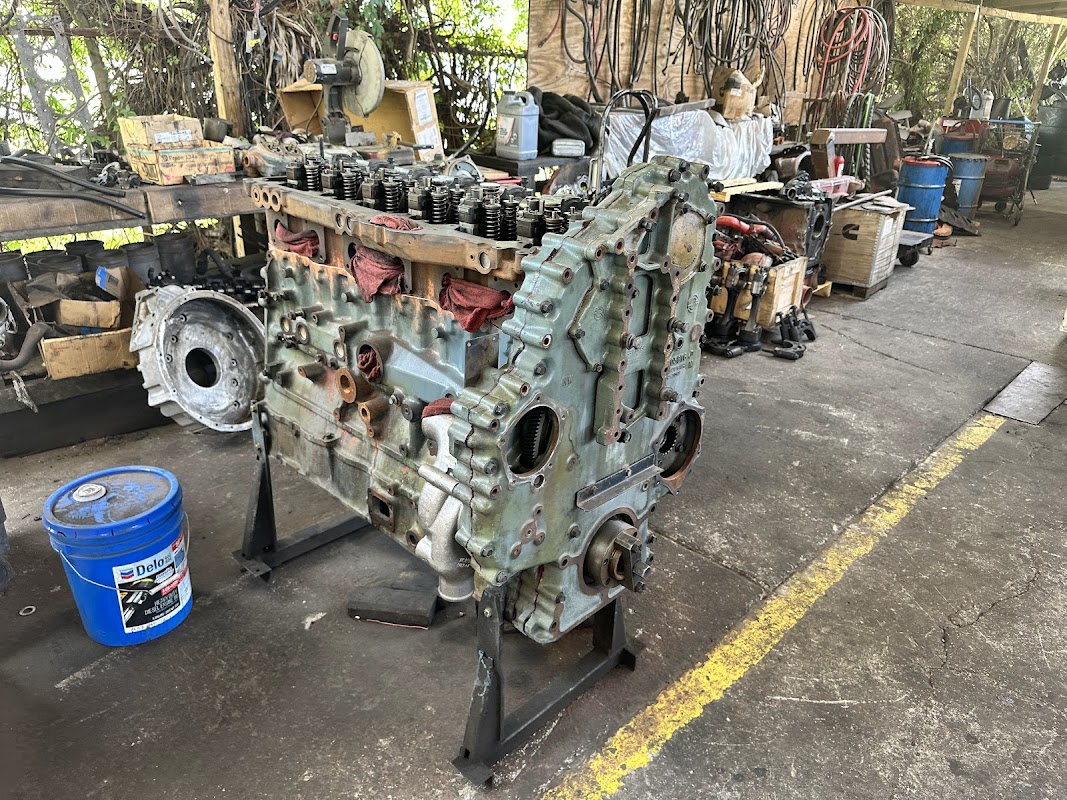 Engine block stripped down for rebuild